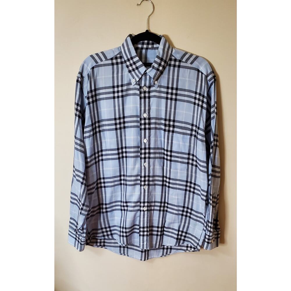 Vintage BURBERRY Nova Check Blue Men's Oxford Size M